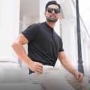 Men's Short Sleeve Henley Shirt - Premium Fitted for Men - Comfortable Casual Daily Wear (Black, S)