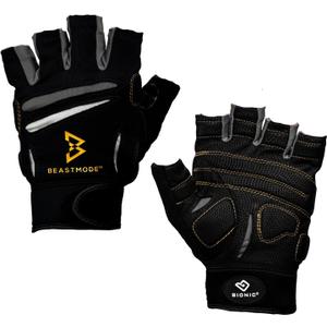 Bionic Women's Beastmode Half Finger Gym Workout Gloves (Medium)