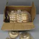 NUPTIO Small Gold Vases for Centerpieces: Brass Compote Vases for Flowers - Metal Pedestal Bowl Decor for Wedding Table Home Set of 10