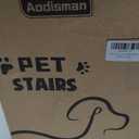 Aodisman Dog Stairs Ramp for Bed and Couch,4 Step Dog Steps for Small Dogs,Pet Stairs with Non-Slip Bottom for Old Cats,Indoor Pet Steps,Comfort,Durable,17.4" H,Grey