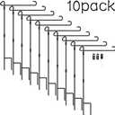 Garden Flag Holder Stand 10 Pack Garden Flag Pole for 13.5" Width 12 x 18 Inches Flags with Anti-Wind Clip for Outdoor Garden Yard Lawn