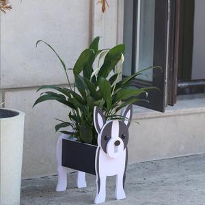 Gochoi Boston Terrier Gifts for Women, Boston Terrier Dog Planter Plant Pot, Dog Flower Pots for Outdoor Garden Decoration, Boston Terrier Plant Container Holder Office Home Decor Small Boston Terrier