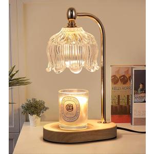 MEIXISUE Candle Warmer Lamp with Timer and Dimmer,Electric Gold Light Gifts for Women Melt Wax Warmer Lamp with 2 Bulbs for Candle Jars House Warming New Home Decor Bedroom