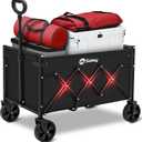 Sekey Wagon Cart with Wheels with 220LBS Capacity,Heavy Duty Wagon Carts Foldable,Lightweight Utility Portable Cart for Grocery, Shopping, Garden, Camping. Black