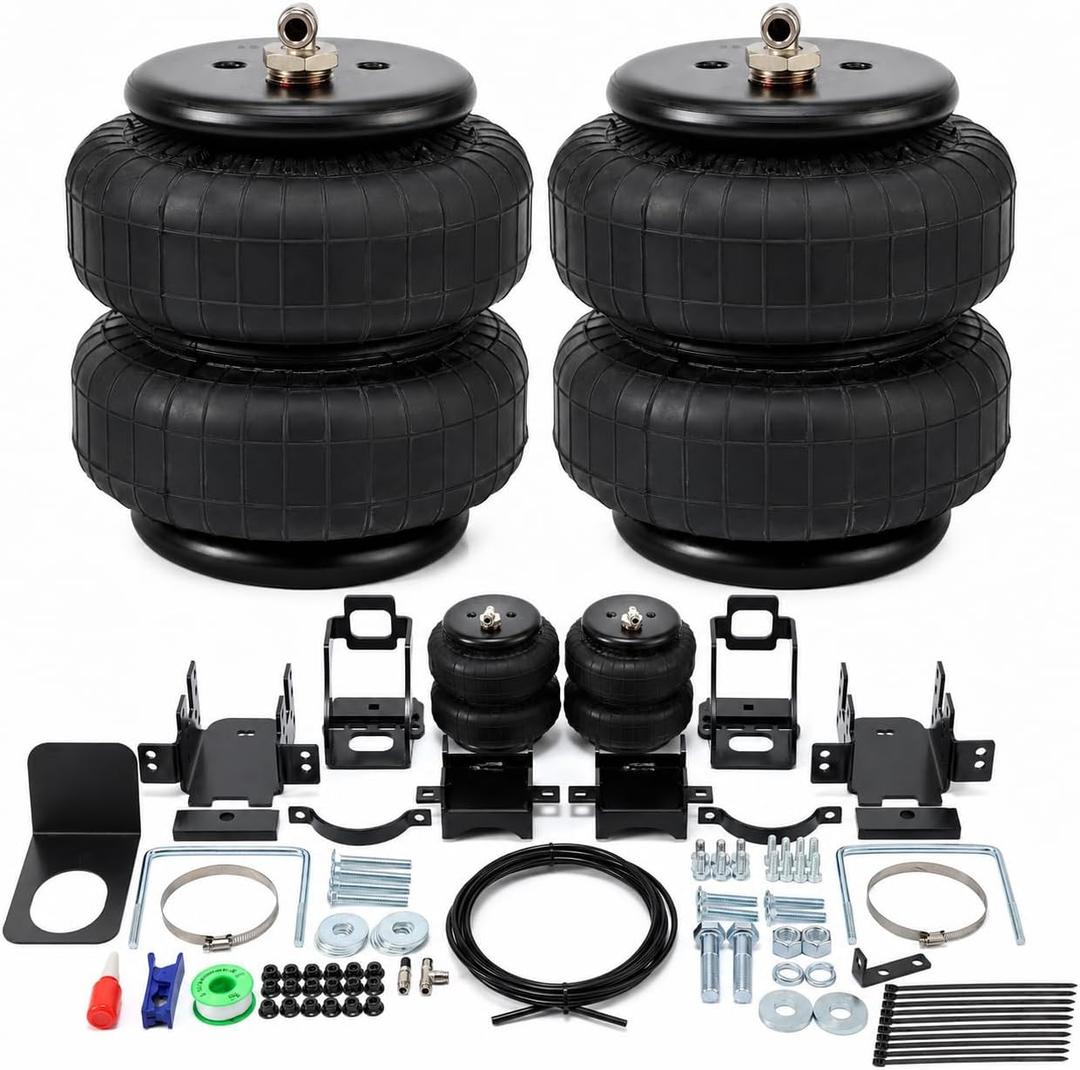 Rear Air Spring Bags Suspension Kit for 1999-2004, 2008-2010 Ford F250 F350 Truck TowingAir Lift Helper Spring Kit, Load Leveling Capacity 5,000 lbs