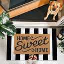 OLANLY Black and White Striped Rug 2' x 6' Washable Cotton Indoor Outdoor Doormat for Front Door, Entryway, Kitchen, Porch, Patio Decor