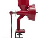 WONDERMILL Junior Deluxe Grain Mill for Flour, Hand Crank Wheat Mill for Grains, Nuts, Seeds, Oily Foods & Spices, Grain Grinder with Stone and Stainless Steel Burrs (Red)
