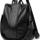 PINCNEL Women Backpack Purse Waterproof Nylon Anti-theft Rucksack Lightweight Shoulder Bag, Medium, Black