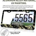 USA Flag Black Camo License Plate Frames 2 Pcs Pack, Patriotic Car Tags, Aluminum License Plate Frame Holder (6x12 in)