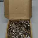 50 Pack Silver Metal Curtain Rings with Eyelets, 1.5 inch Inner Diameter Drapery Rings Apply for Curtain Rods(Fits Up to 1 1/4-Inch Rod)
