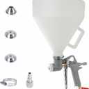Drywall Wall Painting Sprayer,1.5 Gallon Paint Texture Tool Air Hopper Spray Gun with 3 Nozzle for Stucco Mud or Popcorn on Walls and Ceiling(Silver)