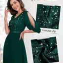 Wedtrend Women's Sequin Dresses Sparkly Glitter Dress Split Sleeves Formal Dresses Maxi Evening Dress (Green, S)