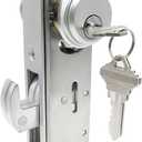 Storefront Door Mortise Lock Swing Deadbolt,Commercial Mortise Lock Double Cylinder Deadbolt Lock Set, Hook Locking Tongue, in Aluminum(1-1/8" Backset)