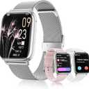 Smartwatch for Women, 1.83 Fitness Watch with Blood Pressure, Calls/Messages, Female Cycle Tracking, Heart Rate & Sleep Monitor, IP68 Waterproof for Android & iPhone (Silver)