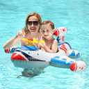 Swimbobo Toddler Pool Float with Seat Boat Inflatable Ride-on Car for Kids Outdoor Toys, White Airplane