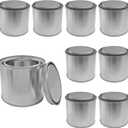 8 Pack Half Pint Paint Cans with Lids, 1/2 Empty Pint Paint Bucket, Leftover Paint Storage Containers， Tiny Unlined Paint Pails for Arts and Crafts/DIY Projects/Painting