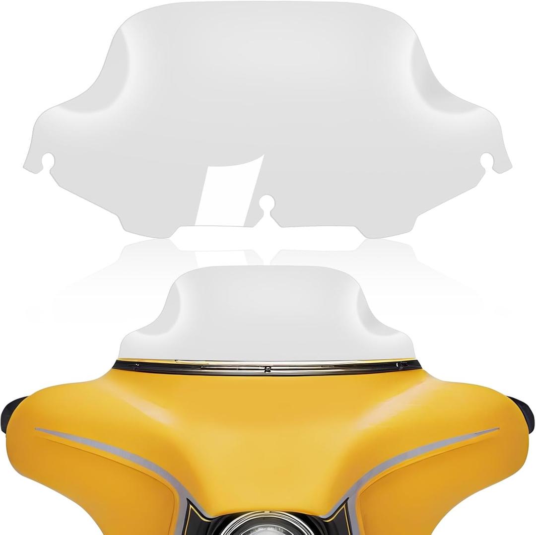 Clear 8”Motorcycle Windshield Windscreen Wind Splitter Compatible with 1996-2013 Harley Davidson Touring Street Glide Electra Glide FLHT FLHTCU FLHX FLHTK Tri Glide