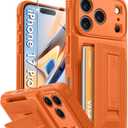 Oneagle Wallet for iPhone 17 Pro Case with Card Holder(4-5 Cards) [RFID Blocking] [Screen Protector] Full Camera Protection Case with Kickstand 15FT Shockproof Heavy Duty Phone Case for iPhone 17 Pro, Orange