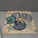 avpdupu Linen Blue Pillow Covers 18x18 Set of 4 - Seashell Starfish Pattern Decor for Sofa & Couch (No Insert)