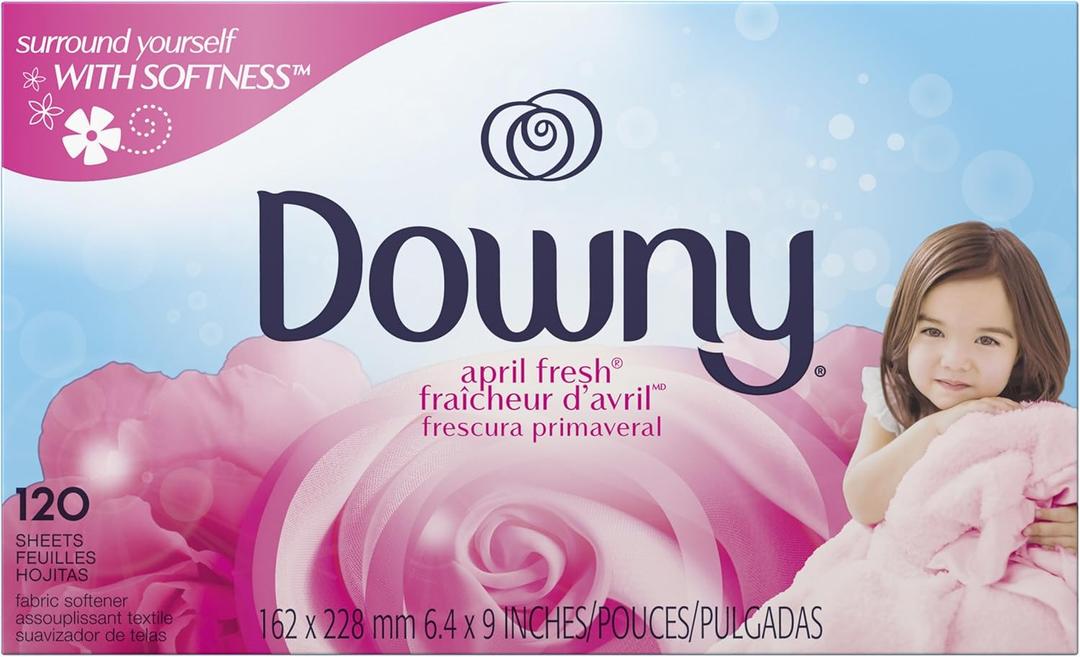 Downy Fabric Softener Dryer Sheets, April Fresh Scent, 120 Count, Pack of 3