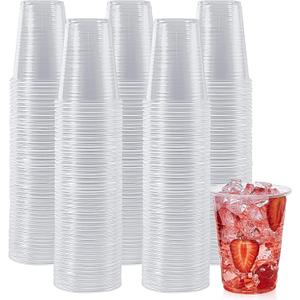 Lilymicky 500 Pack 7 oz Clear Plastic Cups, Disposable Drinking Cups, Plastic Party Cups for Birthday Parties, Picnics, Ceremonies, and Any Events