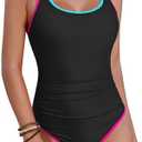 Blooming Jelly Womens Tummy Control Bathing Suit Modest One Piece Swimsuits Slimming Scoop Neck Neon 2026 Swim Suit XL