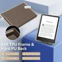 2 x Clear Case for All-New 7" Kindle Paperwhite 12th Generation 2024&Kindle Colorsoft Signature Edition2024,Ultra Soft TPU Cover PU Back Cover Shell with Thin Slim Lightweight Protection,Matte Black