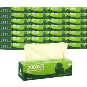 Sherr 20 Boxed Rolls 4000 Counts Dog Poop Bags Bulk Leak Proof Dog Waste Bags Universal Pet Doggy Waste Poop Box for Puppy Pets Outdoor Walking and Travel, 20 Rolls of 200 (Green) (1 Count (Pack of 20))