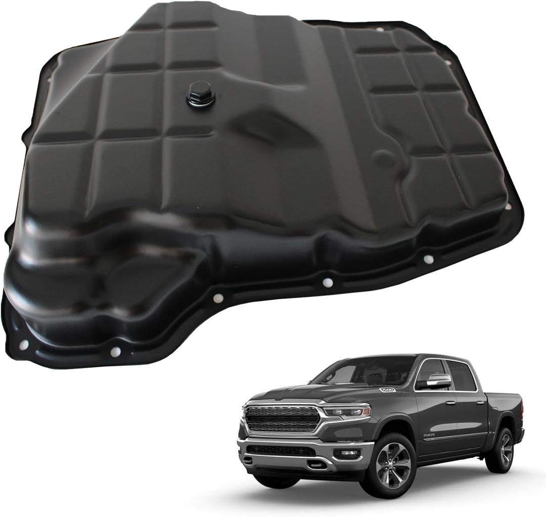 AUCERAMIC 265-870 Transmission Oil Pan with Drain Plug for Ram Dodge Jeep | for 2011-2018 Ram 1500 2500 3500 Dakota, Dodge Dakota Durango, Jeep Commander Grand Cherokee 265870 4736676AA