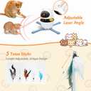 Nobleza Cat Laser Toy, 3-in-1 Interactive Cat Toys for Indoor Cats, Automatic Laser Pointer for Cats, Black & White