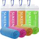 Sukeen Cooling Towels 4 Pack (40"x 12"), Microfiber Cool Towel,Soft Breathable Chilly Towel for Yoga, Golf, Gym, Camping, Running, Workout & More Activities