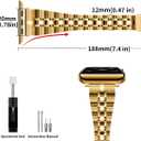 Slim Metal Bands Compatible with Apple Watch 40mm 38mm 41mm 42mm 44mm 45mm, Metal Stainless Steel Chain Strap for Women iWatch Series 9 8 7 6 5 4 3 2 1 SE