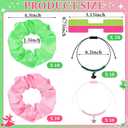 40 Pcs Halloween Witch Princess Party Supplies Pink and Green Hair Scrunchies Braided Friendship Bracelet Star Witch Hat Matching Bracelet Hair Accessories for Women Theme Birthday Gift