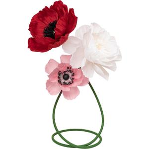 16 Paper Flowers Decorations for Wall - Flower Wall Decorations - Large Flowers Decorations for Room Bridal Shower Baby Shower (3, Red+Pink+White)