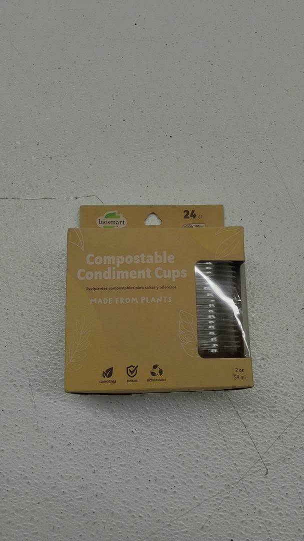Jacent Compostable Condiment Cups with Lids, 2 oz Sauce Cups, 24 Sets per Pack: Eco-friendly for Salad Dressings, Charcuterie, Snacks and Samples