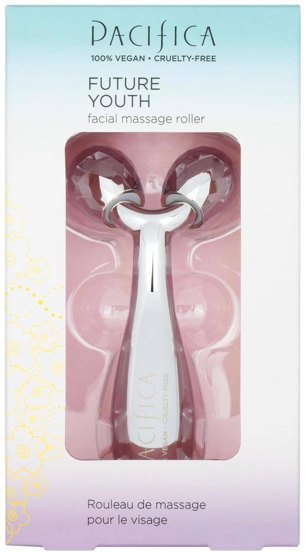 Pacifica Future Youth Stainless Steel Face Roller  Cooling Dual Gua Sha Facial Massager for Sculpting, Contouring & De-Puffing  Anti-Aging Skin Care Tool for Wrinkles & Fine Lines Lymphatic Drainage