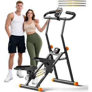 Stair Stepper for Home Gym, 2025 Upgrade Stair Climber w/ 3-Level Resistance & Height, Non-Slip Pedals, Digital Tracker & Phone Holder Home Exercise Machine for Women Men (Adjustable-Black)