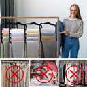 2-Pack Velvet Pants Hangers - Space Saving Multi-Layer Non-Slip Closet Organizers for Jeans, Trousers & Scarves - Ideal Dorm Room Storage Solution for Small Spaces