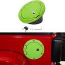 for JK Locking Fuel Filler Door Gas Tank Cap Cover, Aluminum Fuel Door Exterior Accessories for 2007-2018 Jeep Wrangler JK & Unlimited Sport Rubicon Sahara 2/4 Door(Green)