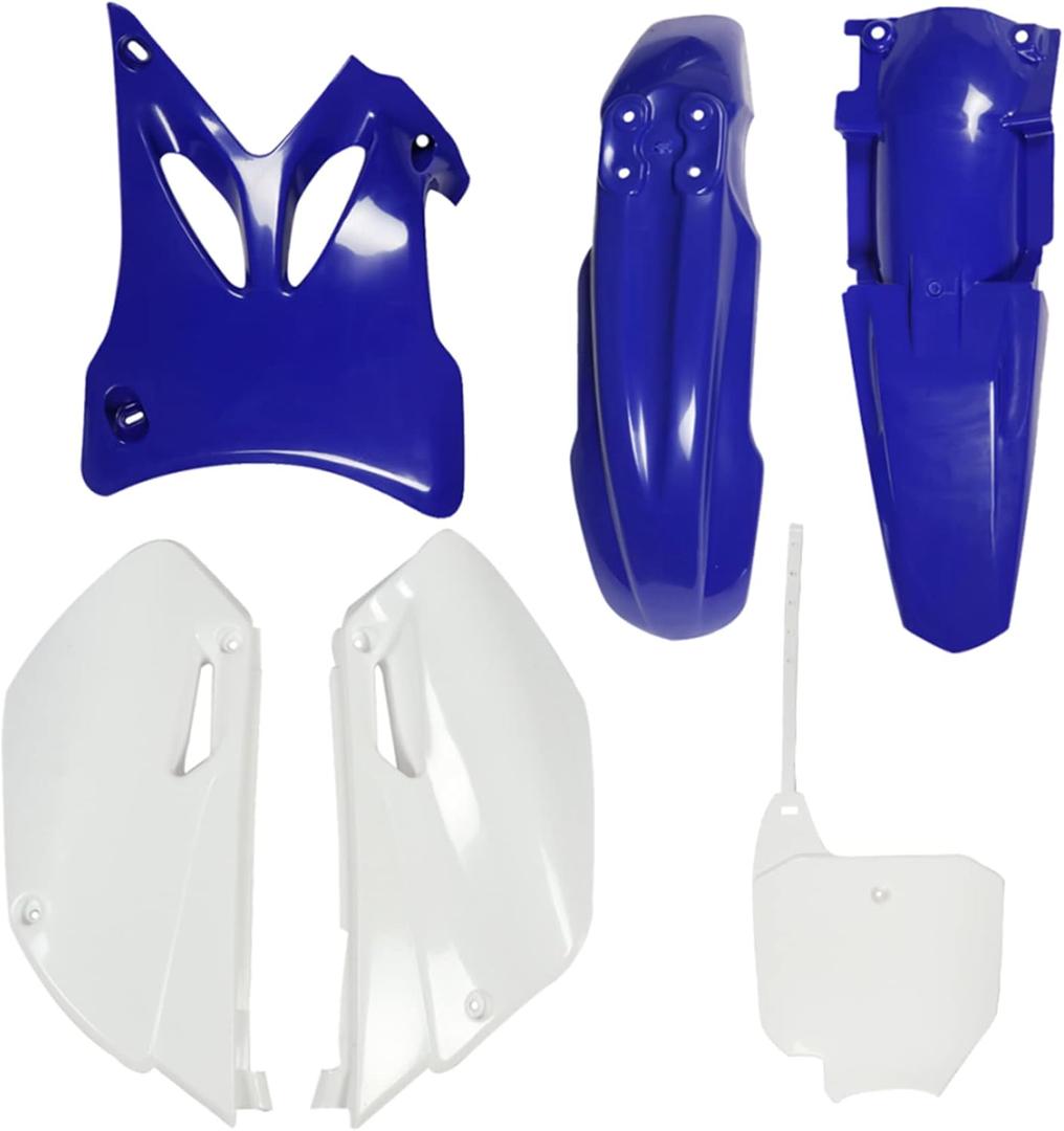 ABS Plastic Blue White Plastic Side Cover Fairing Kit Replacement for Yamaha YZ85 2002-2014 Dirt Bike
