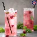 Glotoch Express 500 PCS Individually Wrapped Black Plastic Straws, 10.25'' Long, 0.24'' Diameter Disposable Drinking Straws for Every Occasion, Party, Made in USA