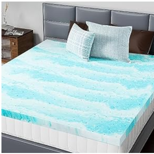 DUMOS Mattress Toppers Memory Foam Full, 2 Inch Thick Bed Topper Pad Cooling Gel Infused Soft Comfy Padding Breathable for Sleeper Sofa Couch RV Camper, CertiPUR-US Certified, Blue