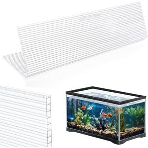 Sieral Aquarium Canopy Set Polycarbonate Greenhouse Panels 19.37 x 9.37 x 0.24 Inch for 10/20 Gallon Fish Tank Without Center Brace Aquariums Cover Fish Tank Lid, Clear