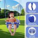 Comfy Toddler Swing Seat, Heavy-Duty Baby Swing with Adjustable Rope & Safety Harness, Drop-Resistant Design Canvas Hanging Tree Swings Easy Installation for Outdoor Indoor Playground Backyard (Blue)