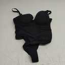 SHAPELLX Shapewear Bodysuit for Women Tummy Control Strapless Body Suit Faja Body Shaper Thong (Large, A1-black)