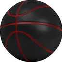 Silent Basketball Size 7 (29.5")  Grooved Airless Indoor Basketball for Quiet Dribbling and Indoor Training, Pro PU Foam Ball  Real Feel Higher Bounce Quieter (Black)