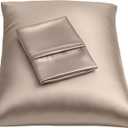 BLISSFORD Satin Pillowcase with Zipper, for Hair and Skin Care, Feels Soft and Cool Like a Silk Pillowcase, Satin Pillow Cases 2 Pack, Slik Pillow Cover, Pewter, Standard Size -Set of 2