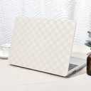 Seorsok Compatible with MacBook Air 13.6 inch Case M4 M3 M2 2025 2024-2022 Release A3240 A2681 A3113 Touch ID,Elegant Leather Plastic Hard Shell Case with Keyboard Cover,Beige PVC Grid No Logo Cutout