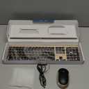 Wireless Keyboard and Mouse, Vssoplor 2.4GHz Rechargeable Compact Quiet Full-Size Keyboard and Mouse Combo with Nano USB Receiver for Windows, Laptop, PC, Notebook-Black Gold