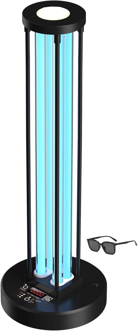 Ultraviolet Germicidal Lamp,110w UV+Ozone Light Sanitizer for Whole Room, 99.99% Sanitization Rate, Three-Step Timing Remote Control, Blue Ligh for Odor Room Home Office School